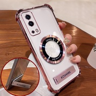 【 Anti drop 】Case for vivo y72 5G TPU new phone case 3D iron rod bracket transparent four corner ant