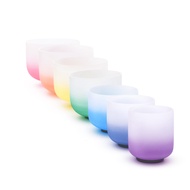 KOShobby 8 Inch 440HZ 432HZ Frosted Quartz Crystal Singing Chakra Bowl CDEFGAB any Note Half Color A