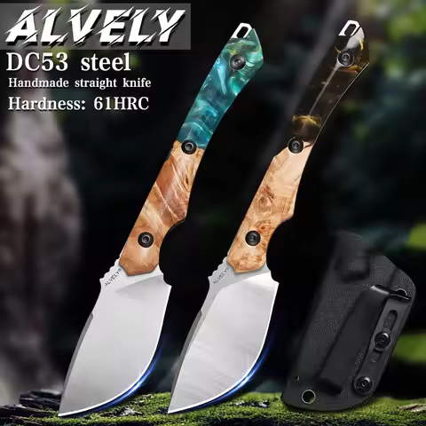 DC53 Steel Fixed Blade Knife, Outdoor Hunting Fixed Blade Knife, Suitable for Mountaineering, Campin