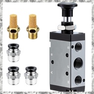 [I O J E] Pneumatic Air Hand Lever Valve, 5 Way 2 Position 1/4inch NPT Solenoid Valve Manual Control