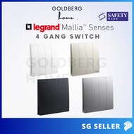 Legrand Mallia Senses 4G1W 4G2W Switch Safety Mark Approved | Goldberg Home