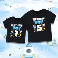 Space Birthday 1-9 Boys Cotton T-Shirt Outer Space Birthday Outfits Space Theme Birthday Tees