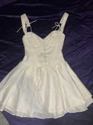 Oh Polly White Corset Bustier Mini Dress with Tie Straps
