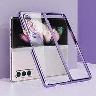 CASE CHROME CAMERA PROTECTION PLATING TRANSPARENT CASE FOR SAMSUNG Z FOLD 3,Z FOLD 4