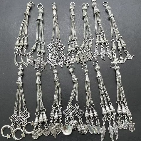 3pcs 14 Style Muslim Islamic Middle East Rosary Tassel Jewelry 33 Necklace Earring Pendant DIY Praye