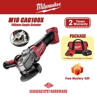 MILWAUKEE  M18 FUEL™ 100mm Angle Grinder M18 CAG100X-0 M18CAG M18 CAG With Slide Switch M1218FC Charger M18B12 Battery