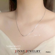 Jinny Jewelry 92.5% Pure Silver Necklace Sugarcane-Italian Pattern Small And Cute Weight 1 Baht P045