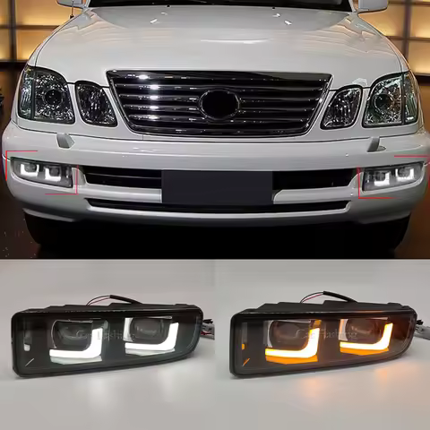Car DRL For Lexus LX470 CYGNUS 1998-2007 LED Turn Signal Daytime Running Light Daylight Front Bumper