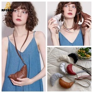 RP5BRD หนังพียู ถุงครัวซองต์ PU กระเป๋าเงินสตรี กระเป๋าใส่หูฟังลิปสติก กระเป๋าใส่เหรียญแบบห้อยคอ แฟช