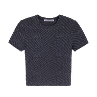 Alexander Wang | เสื้อยืดตัวอักษรกำมะหยี่