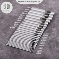 Đục Lỗ Da Đầu Tròn Chất Thép Đúc Tiện CNC 25 Size 0.5mm Đến 17mm Dụng Cụ Làm Đồ Da Túi Xách Thắt Lưn
