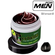 Herbena Hair Coat Treatment For Men 40g. ครีมปกปิดผมขาว สำหรับผู้ชาย สีดำ ย้อมผม ครีมย้อมผม เปลี่ยนส