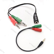 20cm 3.5mm Headphone Microphone male Jack to female 2 female to male Cable Headset Adapter Y Splitte