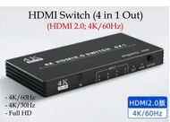 ［實體商店］4K/60Hz+Full HD, 4 in 1 out HDMI Switch, HDMI Selector, HDMI切換器, HDMI選擇器, HDMI分線器, HDMI分配器