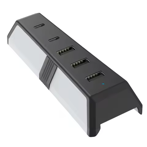 For P5 Pro USB Hub, HS-P5R007 5-in-1 USB Expansion for PlayStation 5 Pro Console, with USB 3.1 Inter