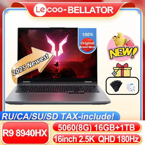 2025 LENOVO Lecoo BELLATOR 7000 R9-8940HX/RTX5060(8GB) 16GB+1TB 16inch esports game 2.5K 180Hz Scree