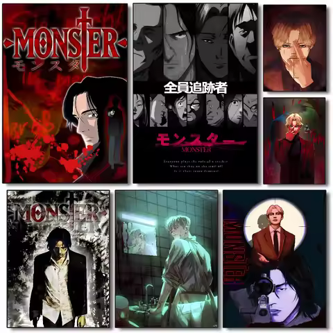 N-Naoki Urasawa S Monster Anime Poster HD art sticky wall waterproof home living room bedroom bar ae