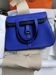 Hermes Halzan 25 verso bleu royal 皇家藍 金扣