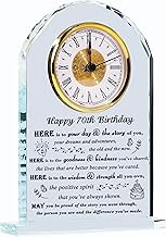 70th Birthday Gifts for Women Men - Crystal Clock Gifts Personalized 1954 70 Year Old Birthday Prese