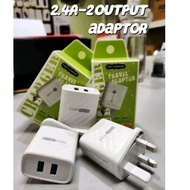 Vigo Tech 2.4A 2 Output Travel Adapter Fast Charger
