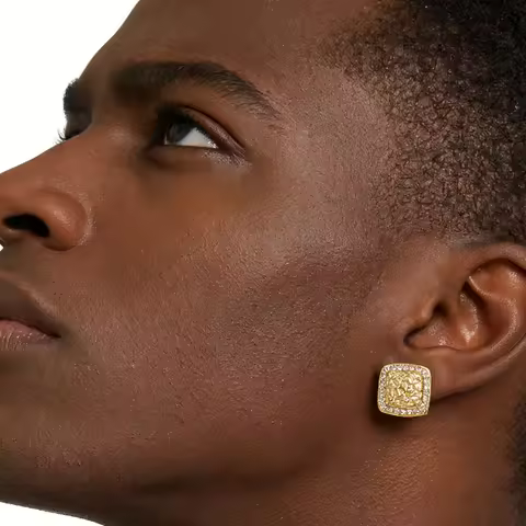 8mm Mini Irregular Square Shape Stud Earrings Hip Hop Style for Men And Women Gift with Crystal CZ Z