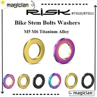 MAG Stem Bolts Washers, RISK Titanium Alloy Bike Bolts Washers, High Quality 4 Colors M5 M6 Cycling Repair Screws Outdoor Cycling