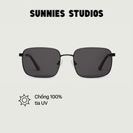 SUNNIES STUDIOS - Vito Charcoal Midnight Polarized Square Frame Sunglasses - 60333P-1-1