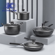 ACTIVEONE 8pcs Kitchen Cooking Pot Full Set Medical Stone Non Stick Pot Set Frying Pan - Fulfilled b