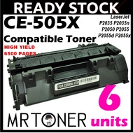 6x HP CE505X 05X High Yield Compatible Toner LaserJet P2055d P2055dn P2055x