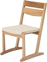 Noda Sangyo Via Dining Chair, Fabric Seat, Water Repellent, Solid Tamo Wood, Width 17.5 inches (44.5