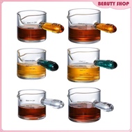 [Wishshopelxj] Espresso Measuring Glass Jug Cup Espresso Glass Two Measurement Units Single