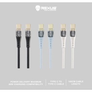REXUS CABLE TYPE C TO TYPE C CB170C 1M LED INDICATOR