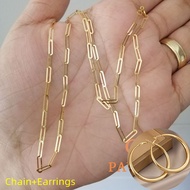 COD 18K Saudi Gold Pawnable Legit Chain for Women Love Set Heart-shaped Earring Necklace Jewelry Fashion Bridal Wedding Jewelry Set