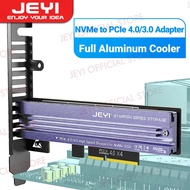 JEYI M.2 NVME to PCIe 4.0 3.0 Adapter With Aluminum SSD Heatsink, NVMe 64Gbps Gen4 PCIE x1 X4 X8 X16