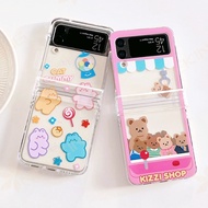 Cute Cartoon Game Console Bear Phone Case For Samsung Galaxy Z Flip 7 FE 6 5 4 3 Casing Fashion Labe
