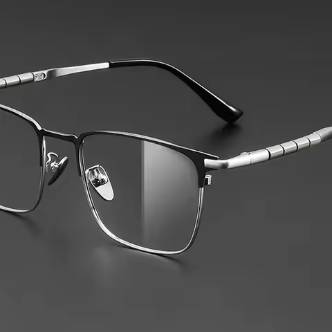 2026 New Design Eyebrow Frame Ultralight Pure Titanium Men Eyewear Japanese Korean Style Temple Bamb