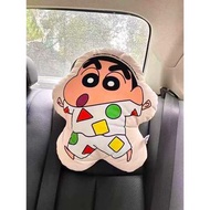 全新 蠟筆小新 小新 小白 汽車 公仔 頸枕 枕頭 Cushion  枕