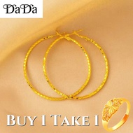 (2 sets) anting2 emas 916 original gold ring womens large circle earrings set wedding jewelry for th
