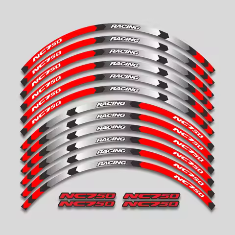 Motorcycle Accessories Stickers Wheels Hub Decals Rim Reflective Stripes Set For HONDA NC750 NC750S 