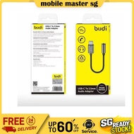 BUDI USB-C to 3.5mm Audio Adapter Aluminium Type-C to AUX Headphone Converter 11cm