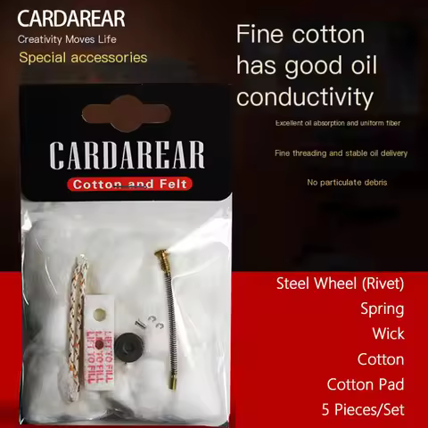 Fuel Oil Lighter Repair Accessories Steel Wheel (Drive) Spring Wick Cotton Pad for ZIPPO High Qualit