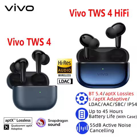 Vivo TWS 4 Vivo TWS 4 HI-Fi Wireless Bluetooth Earphone 55dB deep sea noise reduction 45h ultra long
