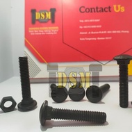 CB M12 Nut and Bolt Carriage/ 1/ 2x3"Bolt 7.5 CM Umbrella Bolt/