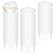 100 Pcs 2.4 Oz Valentine'S Day Heart Shaped Containers Plastic Box with Lids Reusable Small Portion 