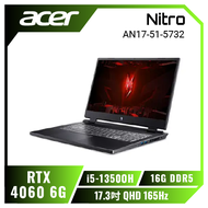acer Nitro AN17-51-5732 宏碁13代戰魂電競遊戲筆電/i5-13500H/RTX4060 6G/16G DDR5/512 PCIe/17.3吋 QHD 165Hz/W11/含acer原廠包包及滑鼠
