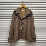< OPMM >-[Dries Van Noten] Checkered Embroidery Blazer