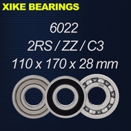 XIKE 6022-2RS/ZZ/Open/C3 Size110x170x28mm High Quality Deep Groove Ball Bearings 6022-2RS/6022ZZ/602