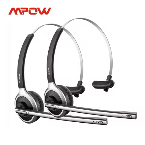 1/2 pack Mpow M5 Bluetooth V5.0 Headset Wireless Truck Driver Headphones Hands-free Call Headset wit