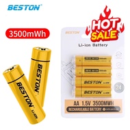 Beston ถ่านชาร์จ Li-ion 1.5V AA 3500mWh /1.5V AAA 1200MWH ถ่านชาร์จลิเธียม ถ่านลิเธียม แบตลิเธียม แบ