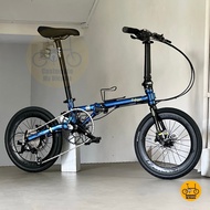 🔷 Fnhon Gust 18" • 𝗠𝗥𝗧/𝗕𝘂𝘀-𝗙𝗿𝗶𝗲𝗻𝗱𝗹𝘆 Shimano 9 Gears Foldable Bicycle Deep Sea Blue Aceoffix Lidrop
